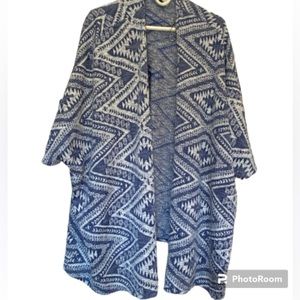 Divided blue Aztec print Cardigan Medium